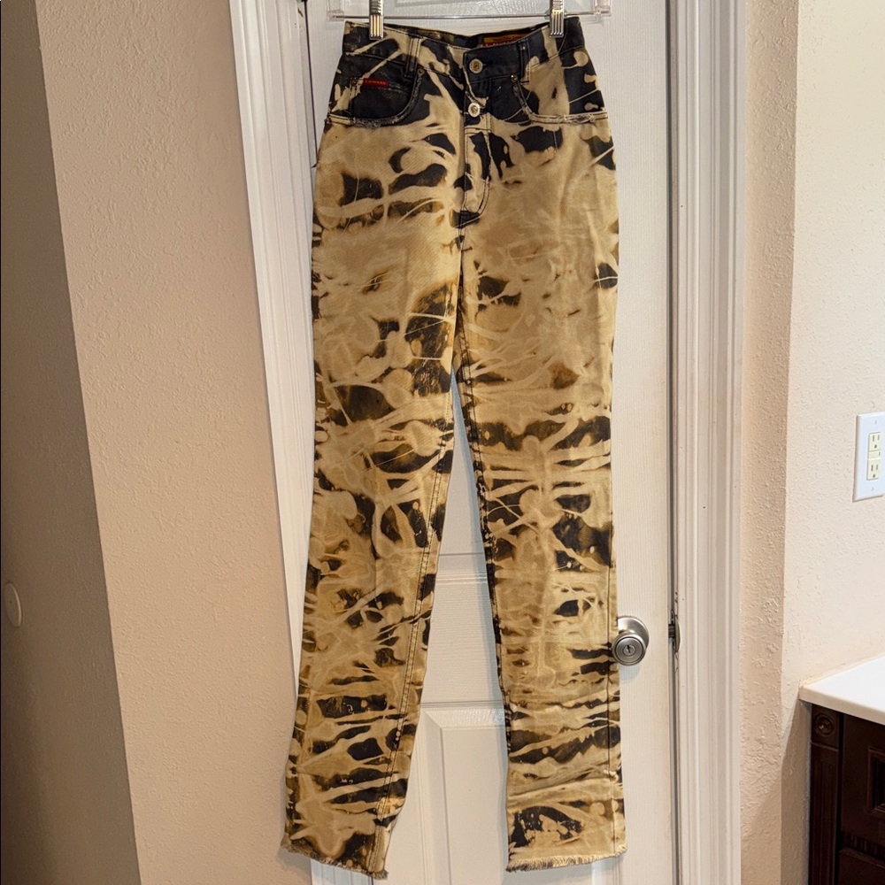 LAWMAN Vintage Logo Western Jeans Size 1 - Beige Tie-Dye